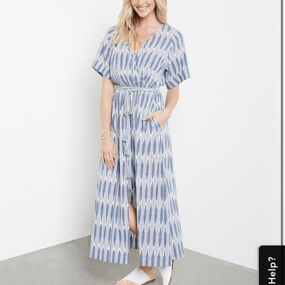 Karen Kane Cuffed Sleeve Maxi Dress W/ Pockets!